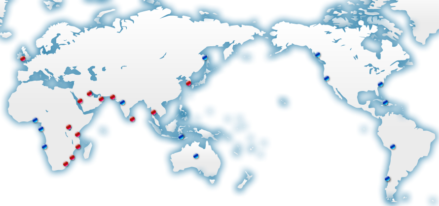 海外ネットワーク・取り扱い航路イメージ
